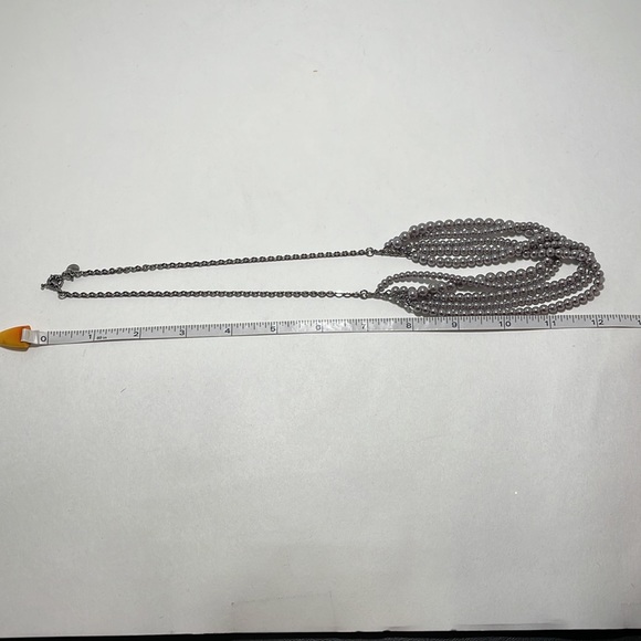 J Crew Grey Silver Multi-Strand Pearl Necklace - Picture 4 of 4